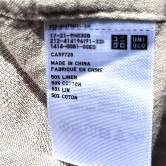 Uniqlo Linen blend Long dress Coat Beige Minimalist Coat - Picture 8 of 8